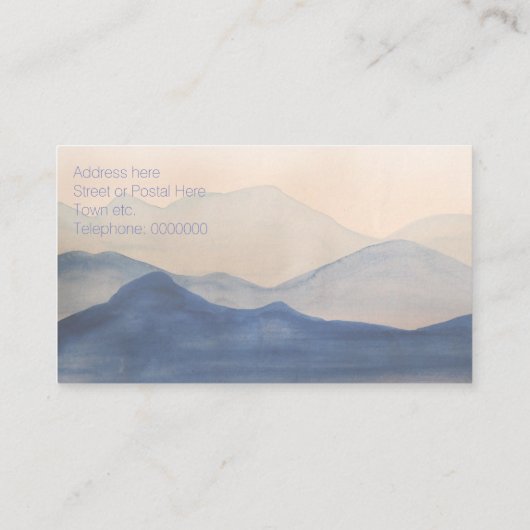 抽象的な水彩画の景色の上品な名刺 名刺 (裏面)