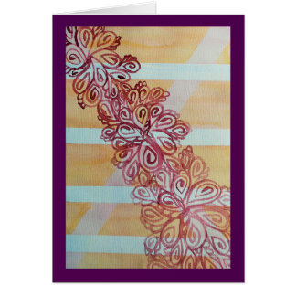 抽象的な水彩画の格子垣および植物