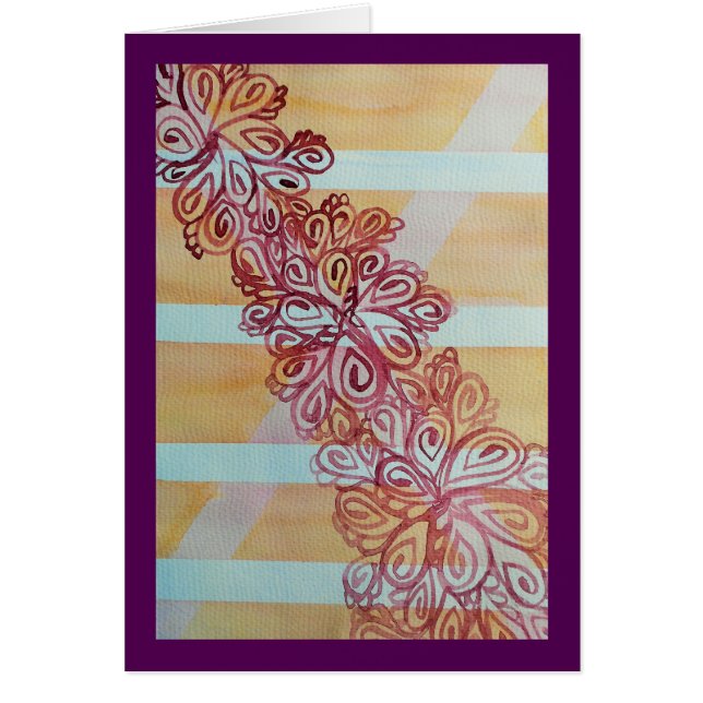 抽象的な水彩画の格子垣および植物 (正面)