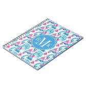 抽象的な水彩画の熱帯葉パターン ノートブック (左側)