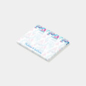 抽象的な水彩画の熱帯葉パターン ポストイット (アングル)