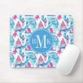 抽象的な水彩画の熱帯葉パターン マウスパッド (マウス)