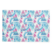 抽象的な水彩画の熱帯葉パターン 枕カバー (裏面-左)