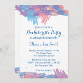 抽象的な水彩画の結婚前のお祝い 招待状 (正面/裏面)