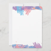 抽象的な水彩画の結婚前のお祝い 招待状 (裏面)