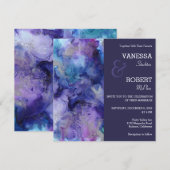 抽象的な水彩画の結婚式招待状 招待状 (正面/裏面)