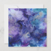 抽象的な水彩画の結婚式招待状 招待状 (裏面)