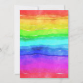 抽象的な水彩画の縞模様の虹 招待状 (裏面)