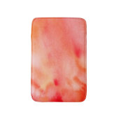 抽象的な水彩画の背景-オレンジ バスマット (正面縦)
