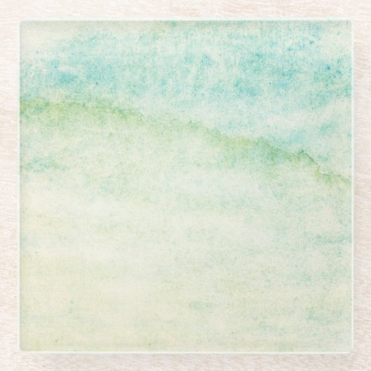 抽象的な水彩画の背景 ガラスコースター (正面)