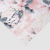 抽象的な水彩画の色彩の鮮やかなピンクのミズキの花 薄葉紙 (詳細)