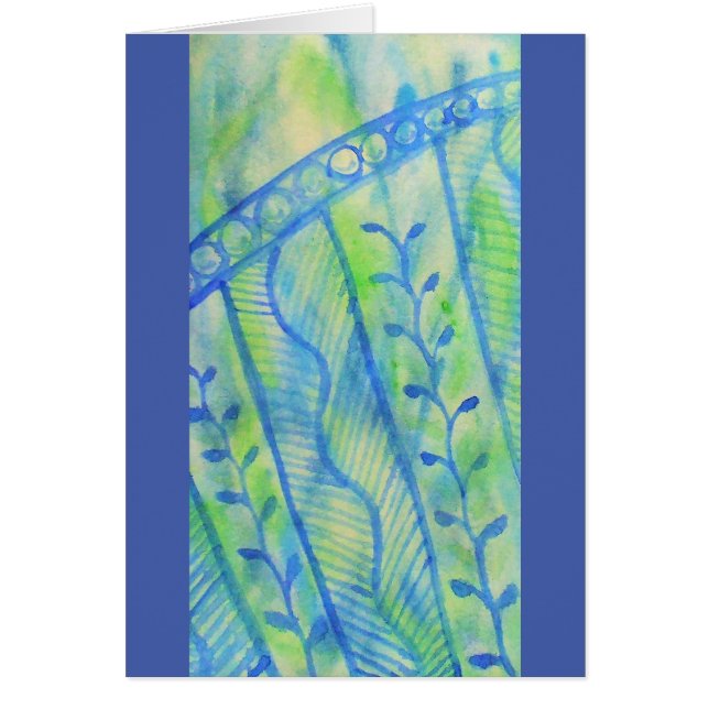 抽象的な水彩画の花柄のグラフィック (正面)