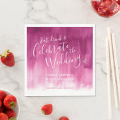 抽象的な水彩画の芸術のピンクの赤い結婚式のナプキン スタンダードランチョンナプキン (インサイチュ)