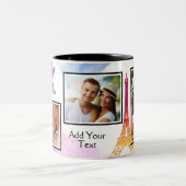 抽象的な水彩画の要素3の写真は個人化なります ツートーンマグカップ (中央)