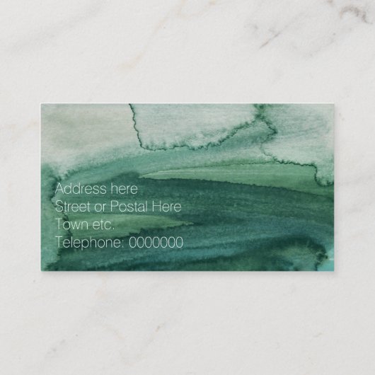 抽象的な水彩画の質の上品な名刺 名刺 (裏面)