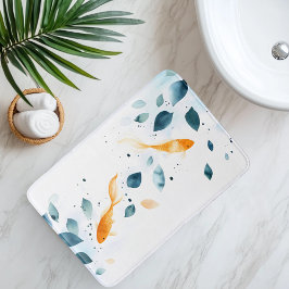抽象的な水彩画の鯉の魚の静けさ バスマット