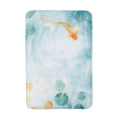 抽象的な水彩画の鯉の魚の静けさ バスマット (正面縦)