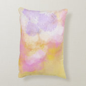 抽象的な水彩画-オレンジ背景 アクセントクッション (裏面(縦))