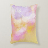 抽象的な水彩画-オレンジ背景 アクセントクッション (正面(垂直))