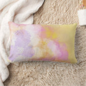 抽象的な水彩画-オレンジ背景 ランバークッション (ブランケット)