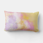 抽象的な水彩画-オレンジ背景 ランバークッション (裏面)