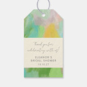 抽象的な水彩画 ブライダルシャワーのためのカスタム サンクス ギフトタグ (裏面)