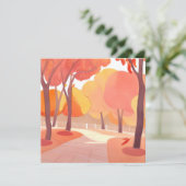 抽象的な水彩画 紅葉の散歩 カード (スタンド正面)