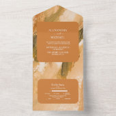 抽象的な水彩筆致のウェディング オールインワン招待状 (内側)