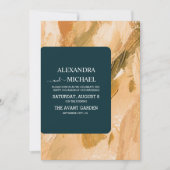 抽象的な水彩筆致のウェディング 招待状 (正面)