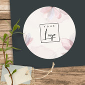 抽象的な水彩花のビジネスロゴ ラウンドシール