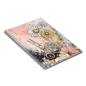抽象的な水彩花の芸術 ノートブック (右側)