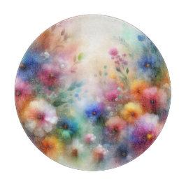 抽象的な水彩花柄のカッティングボード カッティングボード
