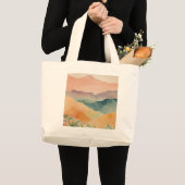 抽象的な水彩風景 自然の芸術性 ラージトートバッグ (正面(商品))