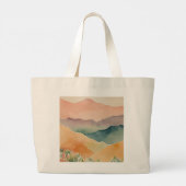 抽象的な水彩風景 自然の芸術性 ラージトートバッグ (裏面)