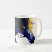 抽象的な水彩黒馬の肖像画 コーヒーマグカップ (正面右)