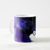 抽象的な水彩黒馬の肖像画 コーヒーマグカップ (正面左)