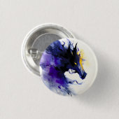 抽象的な水彩黒馬の肖像画 缶バッジ (正面&裏面)