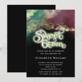 抽象的な水彩 インク ゴールド モダン タイポグラフィー 招待状 (正面/裏面)