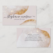 抽象的な水彩 ゴールドグリッター エレガント モダン 名刺 (正面/裏面)