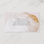 抽象的な水彩 ゴールドグリッター エレガント モダン 名刺 (裏面)