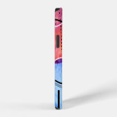 抽象的な水彩 黒と白のパターン iPhoneケース (右側面)