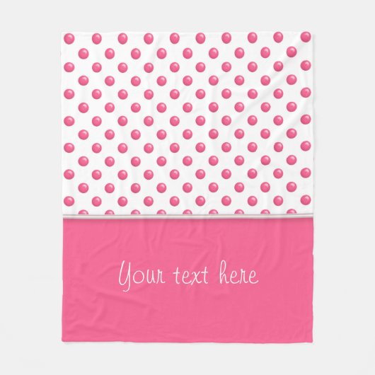 抽象的な水玉模様のピンクの質。テキスト フリースブランケット (正面)