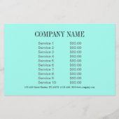 抽象的な水色の水彩画サロン SPA チラシ (裏面)