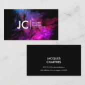 抽象的な油絵の専門のモノグラムのピンク 名刺 (正面/裏面)