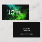抽象的な油絵の専門のモノグラムの緑 名刺 (正面/裏面)
