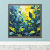 抽象的な油絵の植物画 キャンバスプリント (インサイチュ (ウッドフロア))