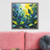 抽象的な油絵の植物画 キャンバスプリント (インサイチュ (リビング))