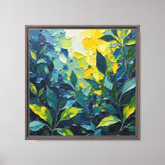抽象的な油絵の植物画 キャンバスプリント