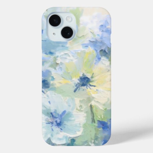 抽象的な油絵の青い花の印象派 Case-Mate iPhoneケース (裏面)