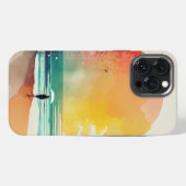 抽象的な波とビーチアート iPhoneケース (裏面横)